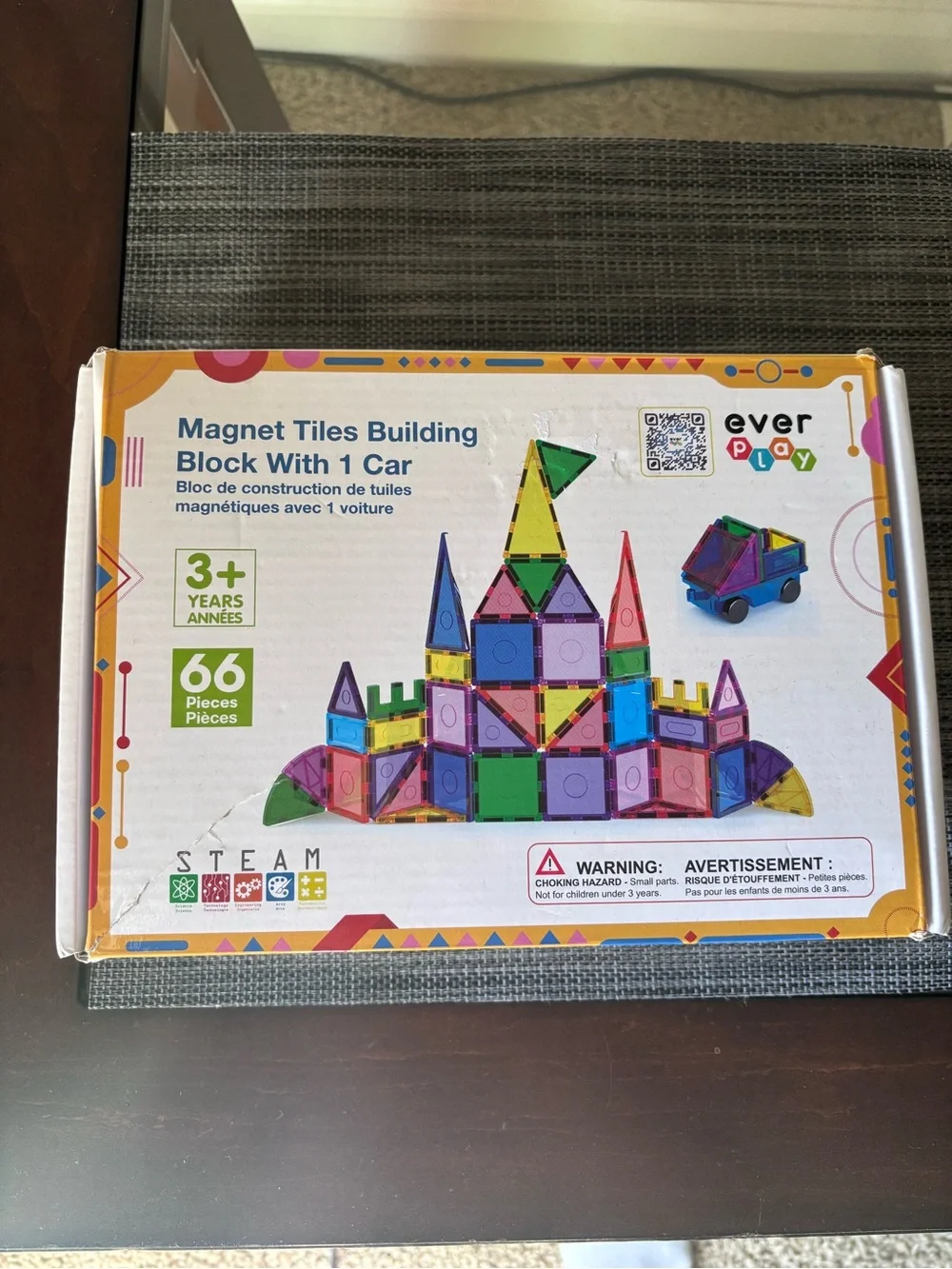 Magnetic Building Tiles Set - Multicolor Kids Construction Toy